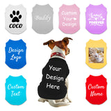 Custom Dog Shirt, Personalized Summer Breathable Pullover Pet Outfit With Name/Text/Photo/Logo for Dogs Puppy Cats Kitten