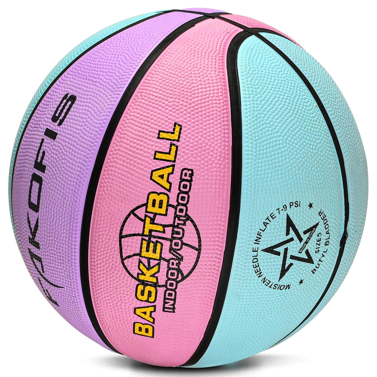 FAKOFIS Toddler Kids Basketball Size 3(22") Mini Basketball for Boys Girls Age 1 2 3 4 5 6,PU Rubber Indoor Outdoor Basket Balls for Training Shoot and Dribble