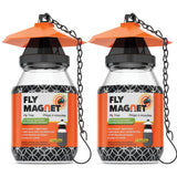Outdoor Fly Trap [2 Pack] Fly Traps Outdoor with Dissolvable Non-Toxic Bait - Fly Repellent for Outdoor Use Only - Controls Flies for Patios, Barns, Ranches Etc. Hanging Fly Traps with Tie Included