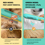Professional 3-Row Tick & Flea Comb for Dogs & Cats - Stainless Steel Teeth with Negative Ion Anti-Static | Detangling Grooming Tool for Poodles, Shih Tzus & Long Haired Pets (One Size)