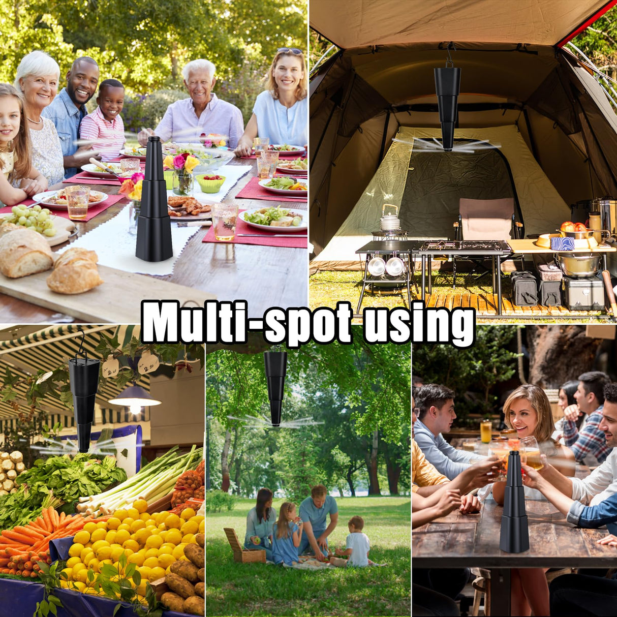 6 Pack Fly Fans for Tables Outdoor Patio, Portable Fly Repellent Fan Fly Spinner Table Top, Food Bug Fans to Keep Flies Away for Picnic, BBQ, Party