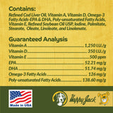Happy Jack Cod Liver Fish Oil for Dogs Skin and Coat Supplement, Brain, Eyes, Bones, Hip, Joint, Heart & Immune System Health, Energy Booster (16 oz), Omega 3 with EPA & DHA, Vitamin A & D