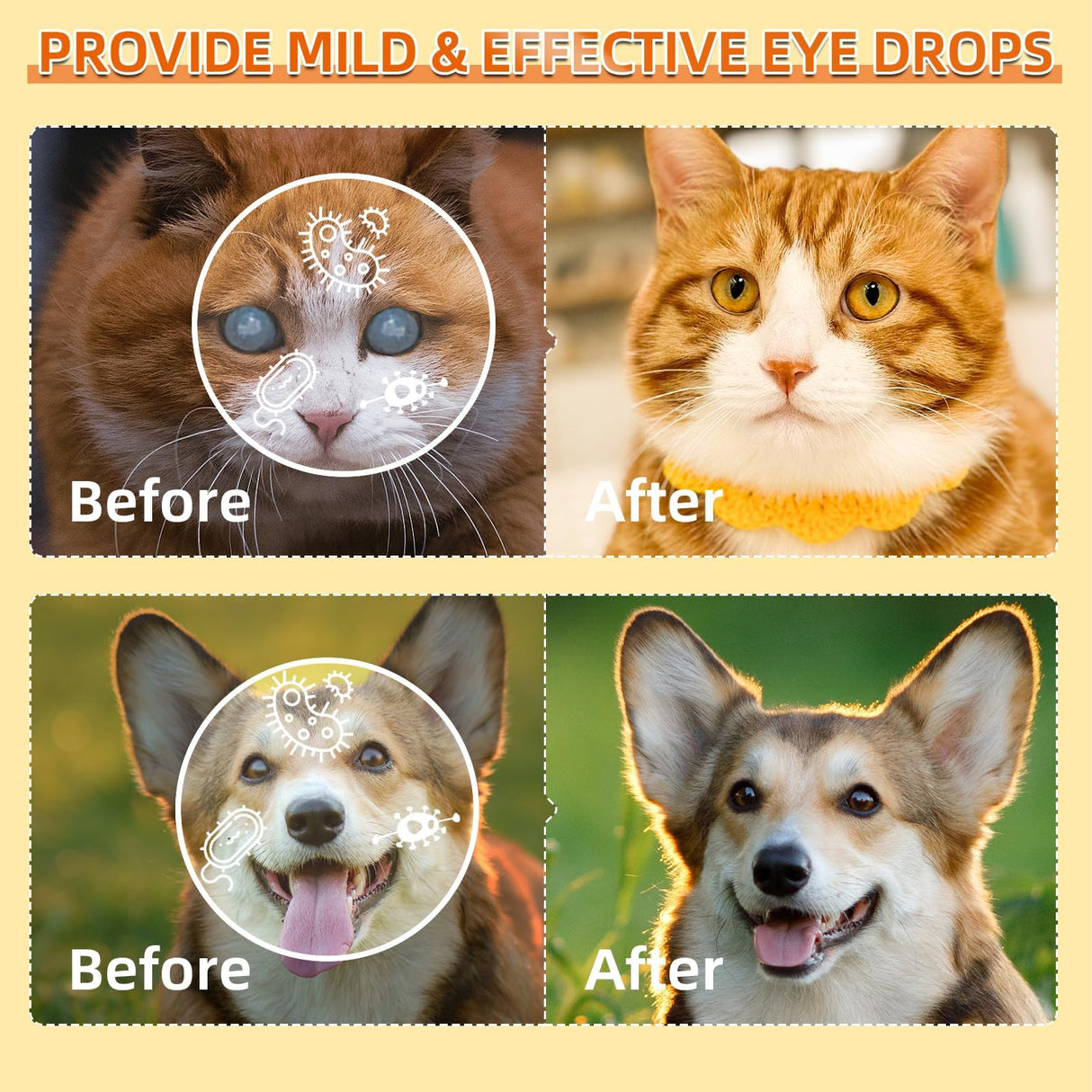 BrennenstuhlCataract Drops for Dogs - Pet Dog Eye Drops for Relieving Eye Itching and Clean Tear Stains - Removing Eye Stains - Improving Clarity - All Natural Pet Eye Health Care (2Pcs)