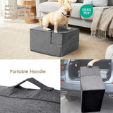 EHEYCIGA Dog Stairs for Small Dogs 13.5" H, 3-Step Dog Steps for Couch Sofa and Chair, Pet Steps for Medium Cats, Non-Slip Balanced Pet Ramp Indoor, Grey