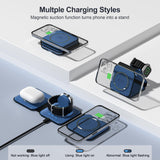 3 in 1 Charging Station for Multple Devices,Foldable 3 in 1 Wireless Charger for Travel,Nano Wireless Charging Station for iPhone16 15 14 13 12 Pro Max/Watch 10 9 8 7 6 5 4 3 Ultra/AirPod Pro