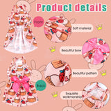 Frienda 6 Pieces Bowknot Princes Puppy Dog Dress Floral Vest Skirt Summer Pet Dress Dog Cute Rosette Sundress Apparel for Puppy Cat Pet(M)