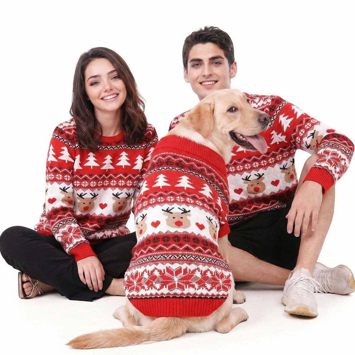 MuYaoPet Family Matching Dog and Owner Clothes Outfits,Christmas Pet Cat Sweater Costume for Small Medium Extra Large Dogs/Women/Men,Only for Pet XL