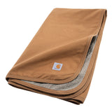 Carhartt Firm Duck Sherpa-Lined Throw Blanket, Reversible Pet Blanket, Carhartt Brown (Fleece/Canvas)