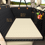 Lekereise Soft Dog Car Mat for Hard Bottom Seat Extender 55.1 x 26.8 inch- Waterproof Washable Dog Car Mat, Orthopedic Egg-Crate Foam Pet Bed, Fits Most Hard Bottom Dog Car Beds/SUVs/Trucks-Beige