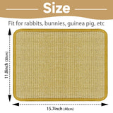 DYAUS Rabbit Scratching Pad, Sisal Bunny Scratch Pad, Natural Rabbit Foraging Mats for Cages, Indoor Bunny Toys Accessories for Bedding Biting Sleeping Resting (2PCS, 16x12in)