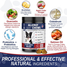 Load image into Gallery viewer, 200 Treats, Dog Allergy Chews Immune Support Dogs Dog Allergy and Itching Skin Relief Bites Probiotics for Yeast, Itchy Skin and Itchy Ears Anti Itch Licking Paws Treatment for Dogs Seasonal Allergies
