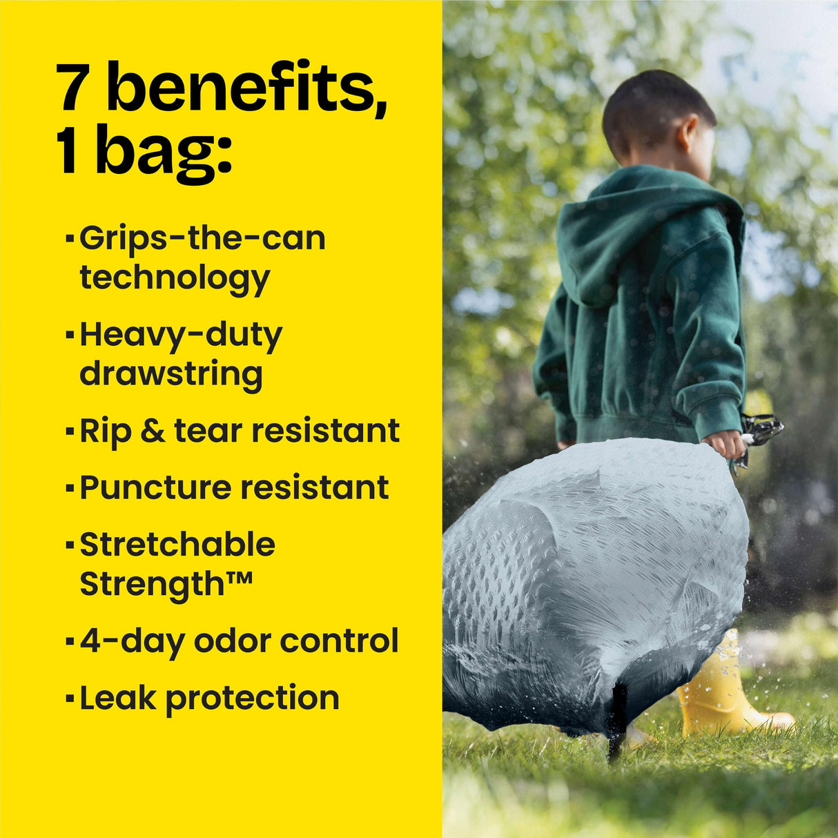 Tall Kitchen Drawstring Trash Bags - Odorshield 13 Gallon White Trash Bag, Febreze Fresh Clean, 110 Count