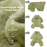 PAWCHIE Dog Fuzzy Velvet Pajamas,Dog Sweater Winter Cloth for Small Dogs Cat,Boy Girl,Pet Jumpsuit, Doggy Apparel for Teacup Yorkie Chihuahua,Green,SM