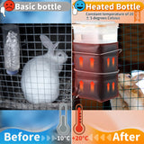 74 oz Heated Rabbit Water Bottle, Large Rabbit Water Dispenser No Drip, Bunny Bottle, Heated Small Animal Drinker for Pets, Rabbits, Guinea Pigs, Hamster, Ferrets, Birds, Mouse, Rats(1 Pack)