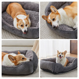 Dog Bed for Small Dogs Washable, Super Soft Durable Cat Bed, Warming Soft Calming Puppy Bed Pet Bed with Anti-Slip Bottom, Grey, 20 x 19 x 6inch