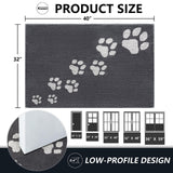 Timo Dog Door Mat for Muddy Paws, 32"x40" Super Absorbent Dog Mats for Indoor Outdoor, Low-Profile Washable Entryway Rug, Non-Slip Rubber Backing Front Door Mat, Grey