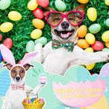 30 Pieces Easter Collar Dog Bow Ties Rabbit Bows for Dogs Ties Attachment with Elastic Bands Collar Detachable Charms for Grooming Accessories Easter Costume