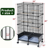 VISCOO Upgraded Encrypted 46-Inch Bird Cage, with Wooden Perches, Metal Parakeet Cage with Slide-Out Tray, Water Bottle&Feeder, Bird Cages for Parrot,Parakeets,Cockatiel,Lovebird,Small Mid-Sized Birds