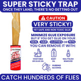 Fly Strips Indoor Sticky Hanging 48pk with Pins. Non Toxic Outdoor Fly Trap Indoor for Home. Flies Tape Paper Trap Ribbon Roll for House Gnat Fruit and Housefly. Bug Catchers for Inside Home Flypaper.