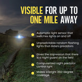 Fox Lights Night Predator Deterrent Control Light w/Flashing LEDs - Animal Repellent Repeller Device Protection Guard for Flocks, Garden, Crops & Chicken Coop Used by Professional Ranchers/Farmers