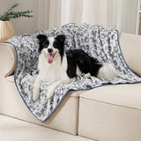 Luciphia 1 Pack 3 Blankets Fluffy Premium Fleece Pet Blanket Flannel Paw Printed Throw for Dog Cat Grey Paw Large(41"x31",Pack of 3)