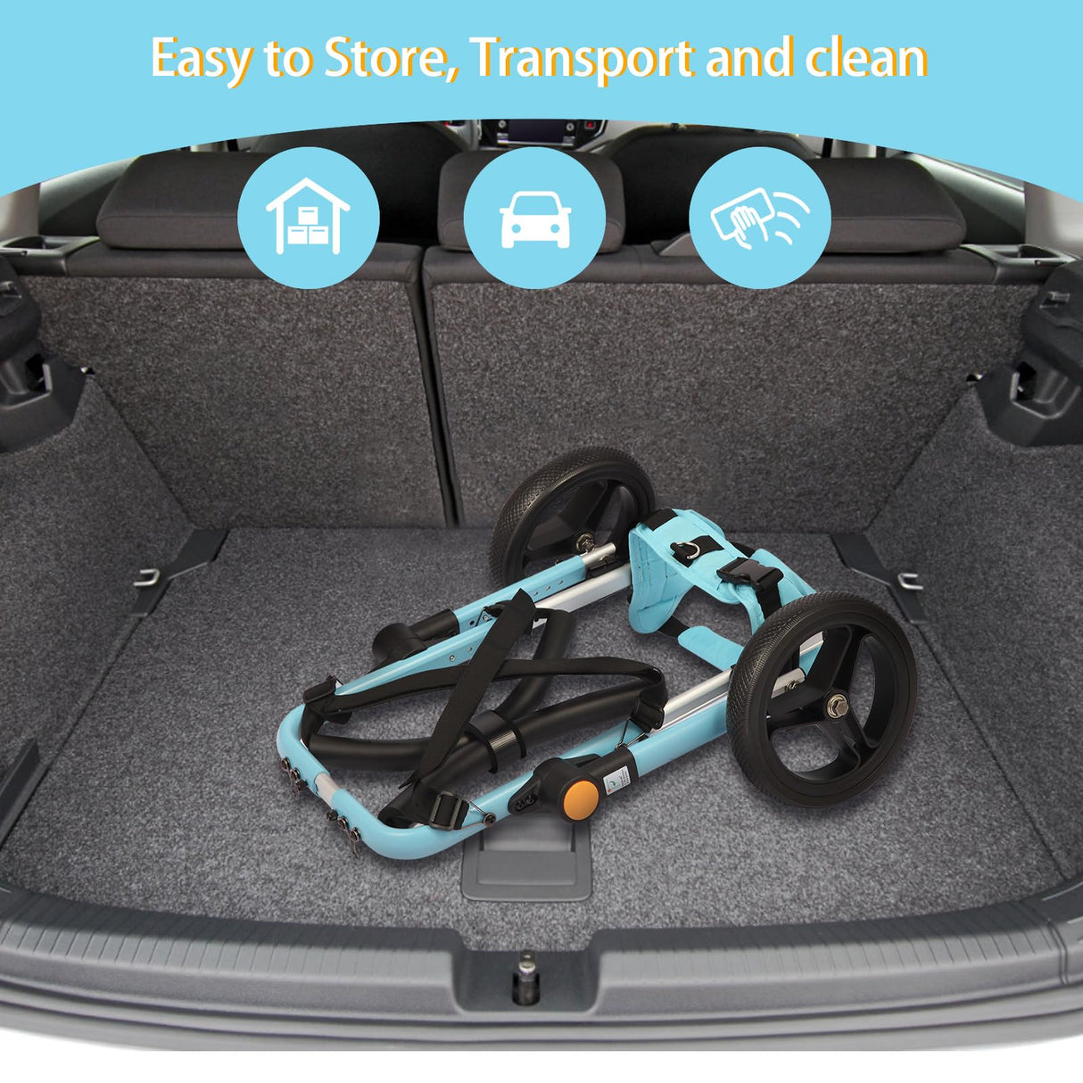 TailWaggers Medium Dog Wheelchair for Back Legs | Adjustable Mobility Aid | All-Terrain Wheels| for Pets That fit a Border Collie,Golden Retriever Dog's Size