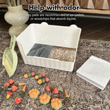 Yuoaes Large Rabbit Litter Box Bunny Potty Training Corner Litter Pan Comes with Liners Rabbit Pee Pads, Small Animal Bedding Toilet for Guinea Pig, Ferret, Hamster, Bunnies (White)