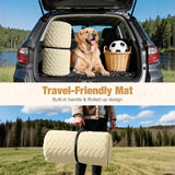 Lekereise Soft Dog Car Mat for Hard Bottom Seat Extender 55.1 x 26.8 inch- Waterproof Washable Dog Car Mat, Orthopedic Egg-Crate Foam Pet Bed, Fits Most Hard Bottom Dog Car Beds/SUVs/Trucks-Beige