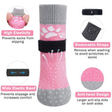 SCENEREAL Anti Slip Dog Sock to Prevent Licking Paws for Hardwood Floors, Boots & Paw Protector Shoes for Hot/Cold Pavement with Grippers, Double Sides Grips for Small Medium Large Senior Dogs, L