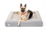 Bluewater Dog Luxury Boucle Orthopedic Memory Foam Dog Bed with Waterproof Liner and Machine Washable Cover with YKK Zippers (Large, 45" L x 36" W x 7" Th, Sand)