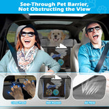 Automiim Dog Car Barrier Behind Front Seat, 51.2" Wide Car Pet Barrier One-Piece Design, Dog Car Divider Back Seat Barrier Small Crossover, Compact Car and Crossover