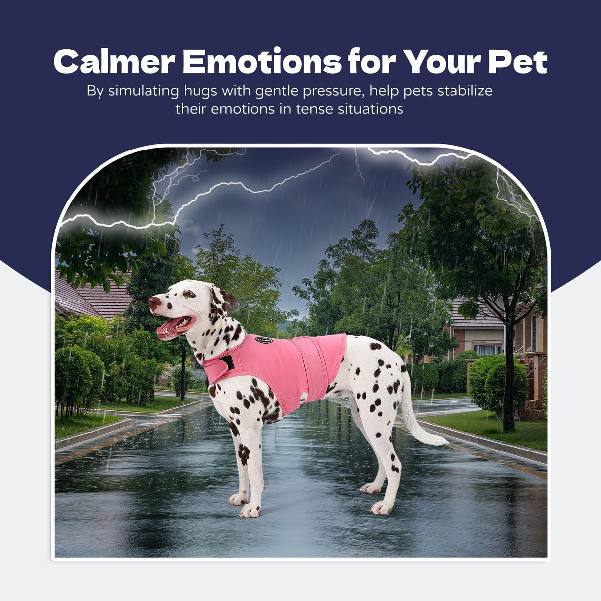 AOOLMOL Dog Anxiety Vest and Shirt, Skin-Friendly Calming Shirt - Thunder Jacket for Pet Vet Visits - Dog Jacket for Thunder, Fireworks, Anti Anxiety Vest for Pet Without Medicine & Training