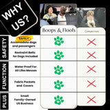 Boops & Floofs Convertible Back Seat Extender for Dogs, Half Seat Extender, Non-Slip Waterproof Hard Bottomed Hammock, Allows Passengers (PAT Pending 63/550,158)