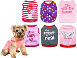 6 Pack Girl Dog Clothes for Girls Dog Shirts Extra Small Puppy T Shirt for Small Dogs XS Girl Clothes Dogs T-Shirt Chihuahua Yorkie Clothes, Large