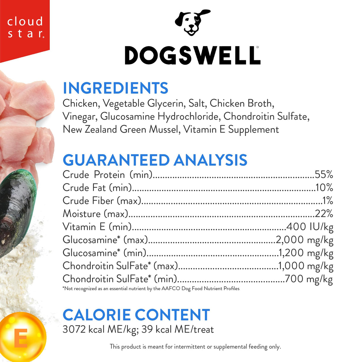 Dogswell Jerky Hip and Joint Dog Treats Grain Free Made in USA Only, Glucosamine and Chondroitin, 24 oz Chicken