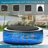 Inflatable Hot Tub Cover Round Replacement, Fit Saluspa Coleman Intex Spa Cover, Insulated Energy-Saving Weatherproof Lid, Unique Design Flexible Adjust Pool Cover Size-Life Time Support