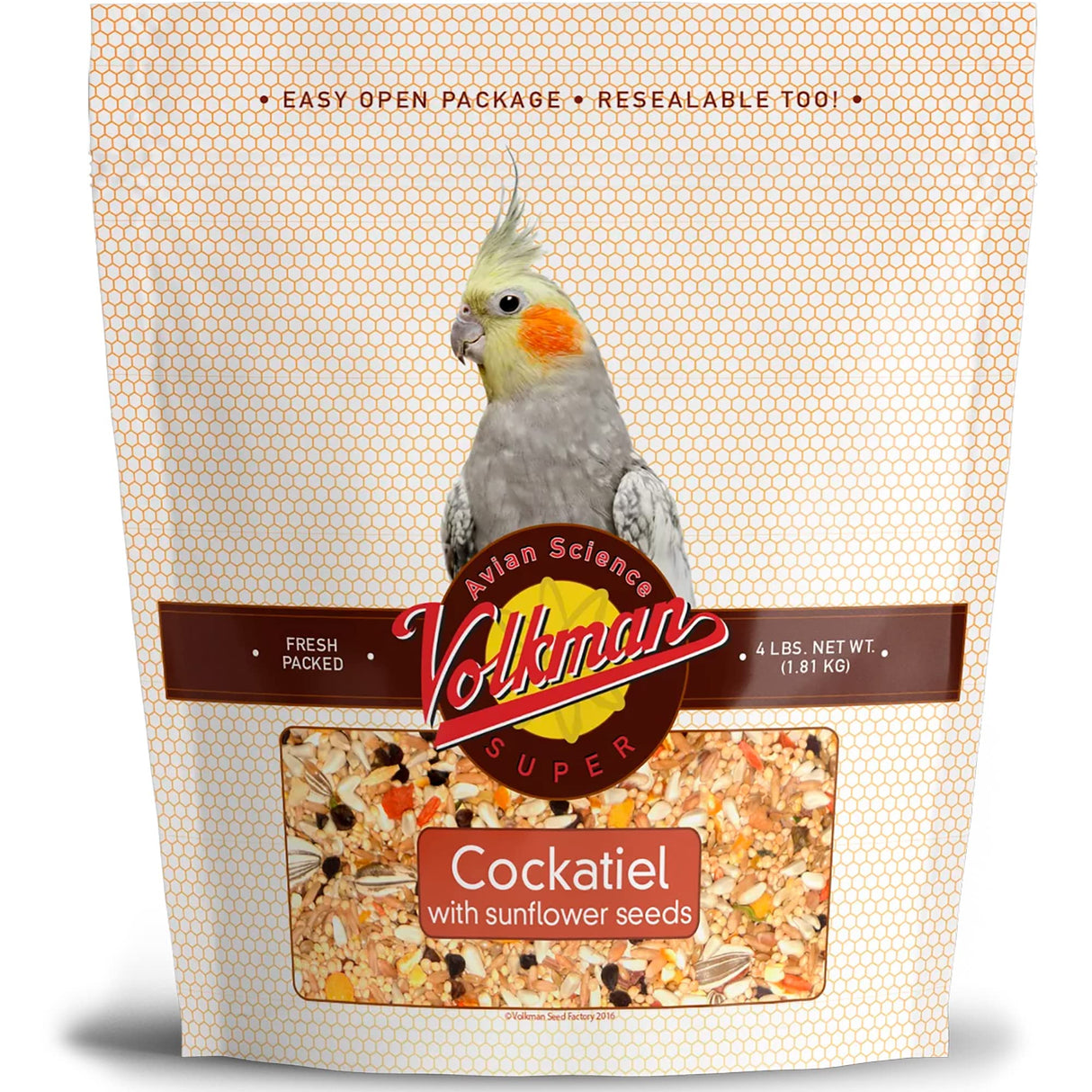 Volkman Seed Avian Science Super Cockatiel with Sunflower Bird Food 4lb