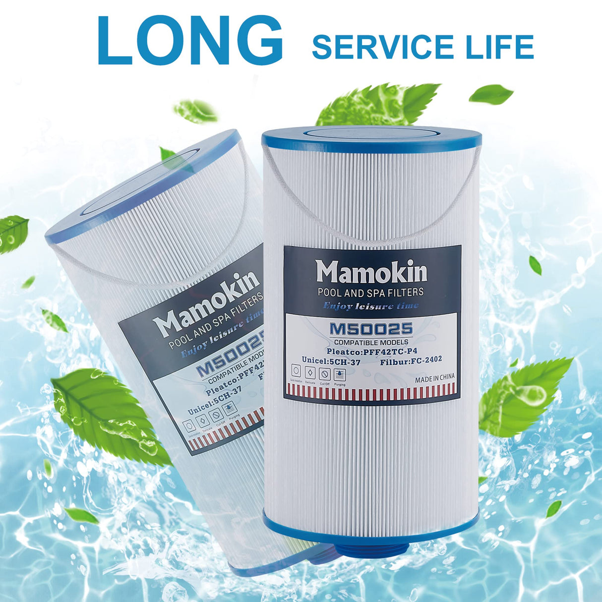 Mamokin 303279 Hot Tub Filter Replaces Filbur FC-2402, 5CH-37, PFF42TC-P4, 78460 and Lifesmart, AquaTerra, Fantasy, Freeflow, Simplicity, Bermuda, Aspire, Azure, Spa Filter-2 Pack