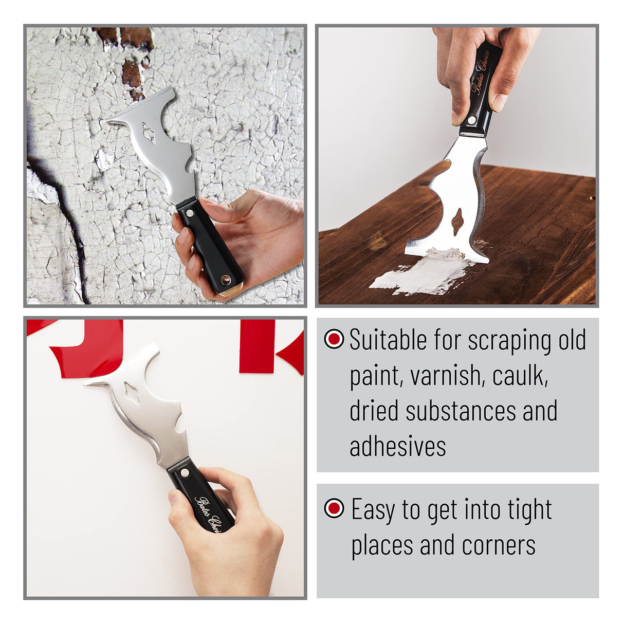 Bates- Paint Scraper, 10 in 1 Painters Tool, Scraper for Wood