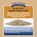 Armstrong Wild Bird Food Black Oil Sunflower Chips, 20 Pounds - for Northern Cardinals, American Goldfinches and Black-Capped Chickadees - Ideal for Outside Feeders