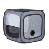 Grey Pet Dog Drying Box - Waterproof, Anti-Hair Flying, Portable Cat/Dog Cage Kennel - Foldable Cat Grooming House Dryer