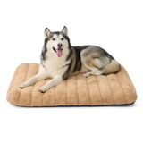 LE SURE Cute Orthopedic Dog Bed for Extra Large Dogs, XL Waterproof Chic Flat Pet Beds with Removable Washable Cover, Fuzzy Thick Egg Crate Foam Pet Mat for Indoor Use (44" x 32", Beige)