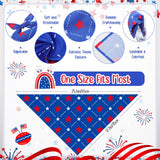 Chunful 100 Pcs 4th of July Dog Bandana Bulk Patriotic Dog Bandana American Flag Scarf Triangle Bibs Washable Puppy Kerchief Adjustable Grooming Supplies for Small Medium Large Dog Cat Accessory