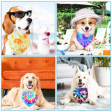 Silkfly 30 Pcs Winter Tie Dye Dog Bandanas Bulk Valentines Rainbow Spiral Bandanas for Dogs Triangle Kerchief Bibs Scarf for Pet Holiday Travel Costume Photo Prop Accessories, 30 Style(Extra Large)