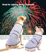 Sychien Dog Anxiety Dog Jacket,DogsThunder Calming Shirt Wrap Vest for Samll Dogs,Travel, Fireworks, Separation, Bluish Grey XS