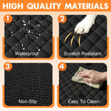 Dog Car Seat Cover for Back Seat - Waterproof, Non-Slip, Pet Bench Seat Covers, with 60/40 Split Bench Fit, Universal Size for Sedans, Trucks & SUVs, Machine Washable, Non-Stick Fur & Durable, M-Black