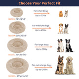 Donut Dog Bed - Premium Comfort for Anxiety Relief - Fluffy & Calming Design with Ultra-Plush Support | Cozy Round Dog Bed with Super Soft Circle Style (Beige, Medium)