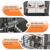 VINGLI Bird Cage with Rolling Stand for Parrots, Cockatiels, Budgies, Lovebirds, Small/Medium Birds (62“H with Play Top)