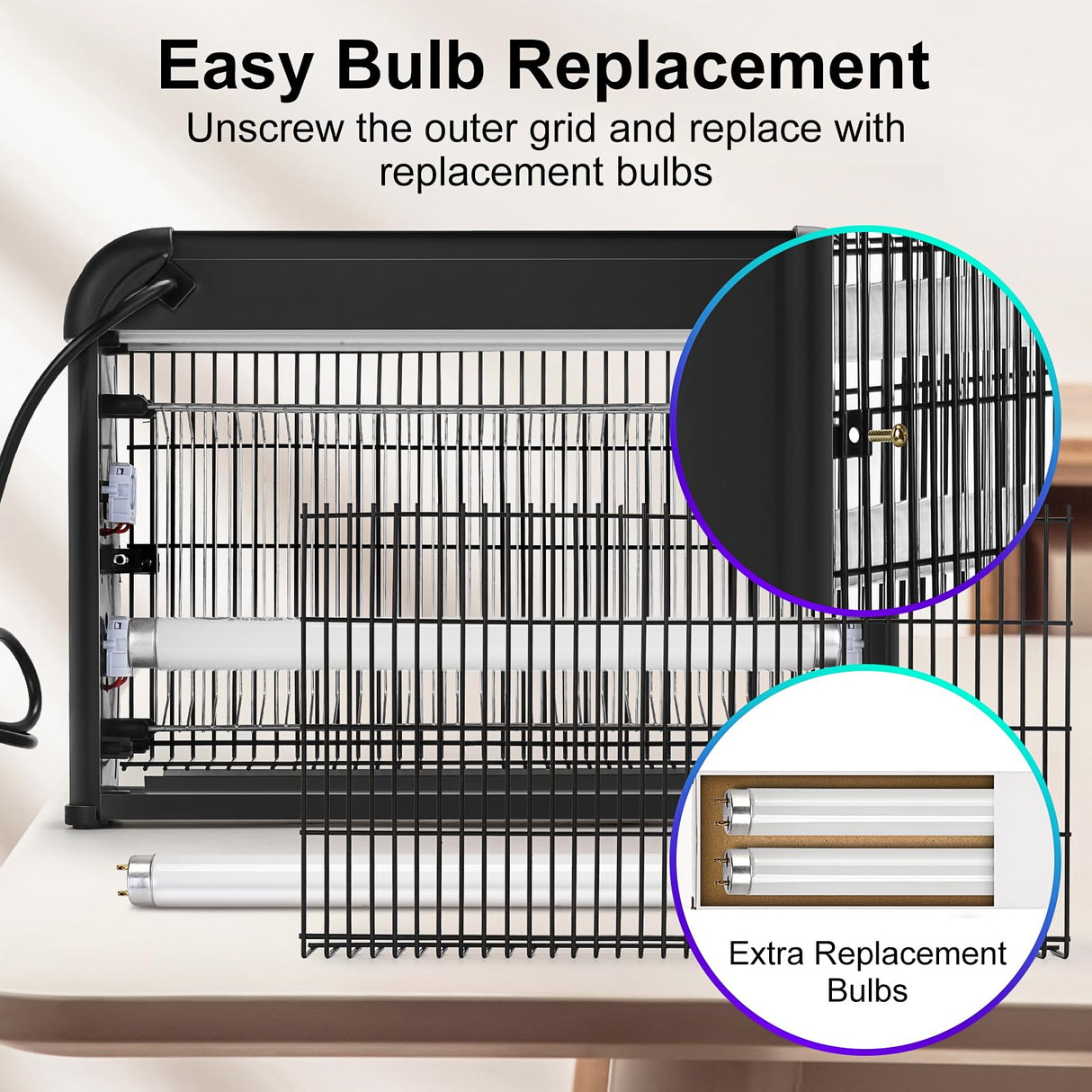 Indoor Bug Zapper Indoor Mosquito Zapper Electric Bug Zapper Light Mosquito Light Mosquito Killer Lamp Bug Catcher Mosquito Lamp, 2024 Fully Upgraded 3800V