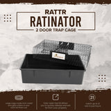 RUGGED RANCH  Ratinator No Poison, Multi-Catch Live Animal Rat Catch and Release Cage Trap for Indoor or Outdoor Pest Control, Black